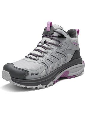 Men's Light Grey Waterproof Shoes Casual Low Top Round Toe Non Slip Hiking Boot